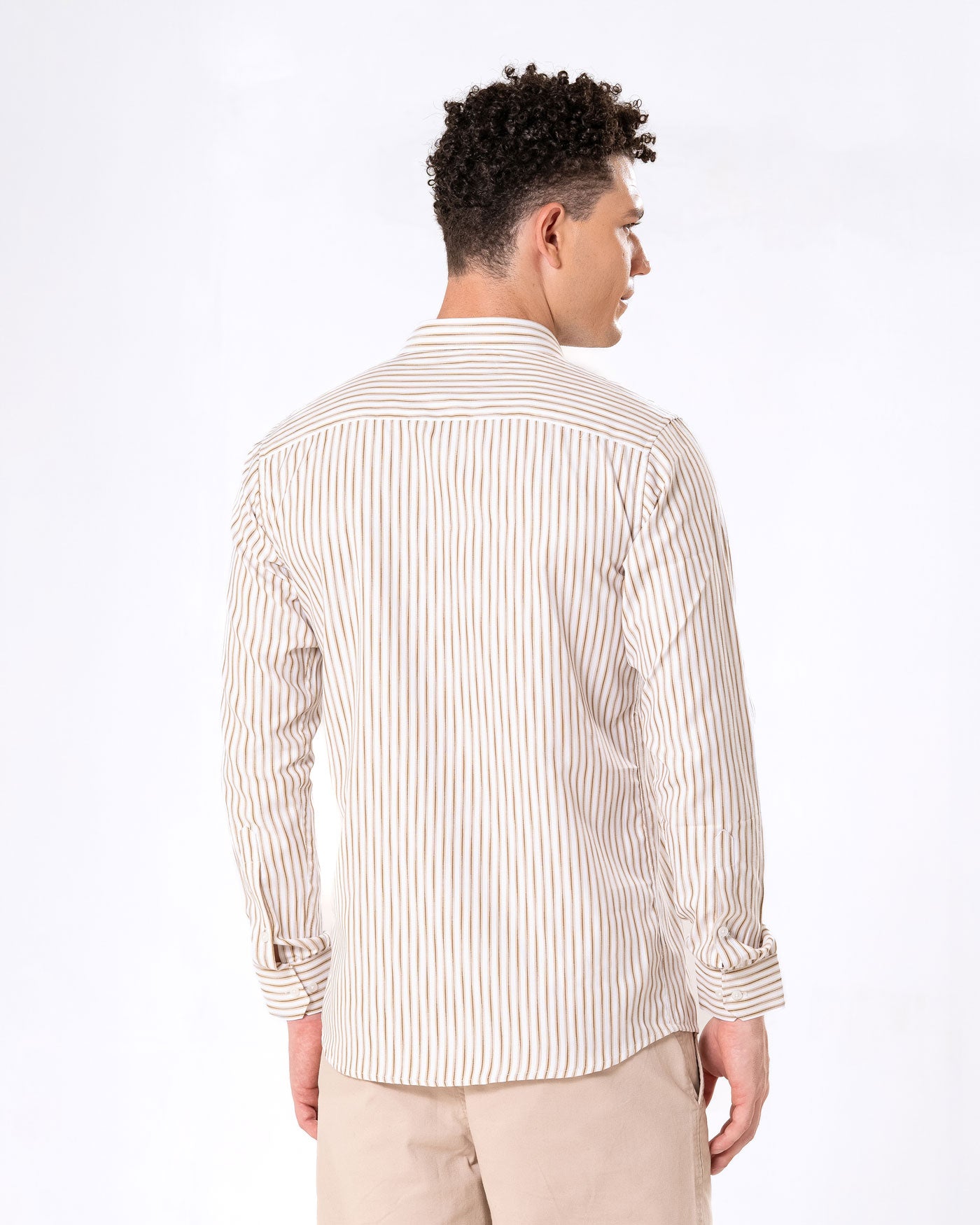 Brex Brown Premium Cotton Stripe Shirt - Bullane
