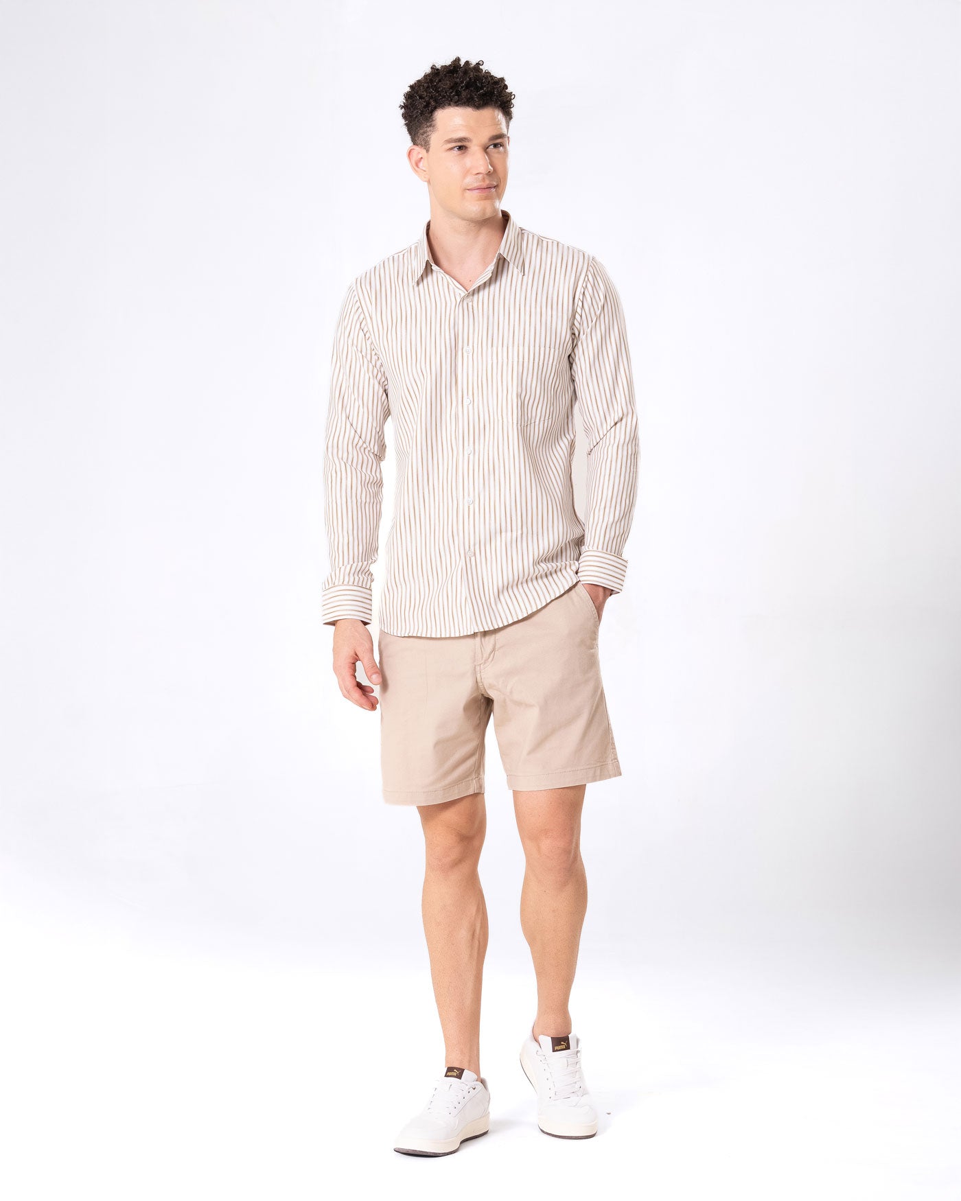 Brex Brown Premium Cotton Stripe Shirt - Bullane