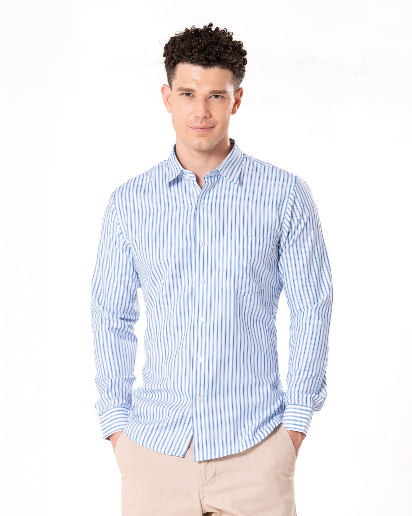 Brex Blue Premium Cotton Stripe Shirt - Bullane