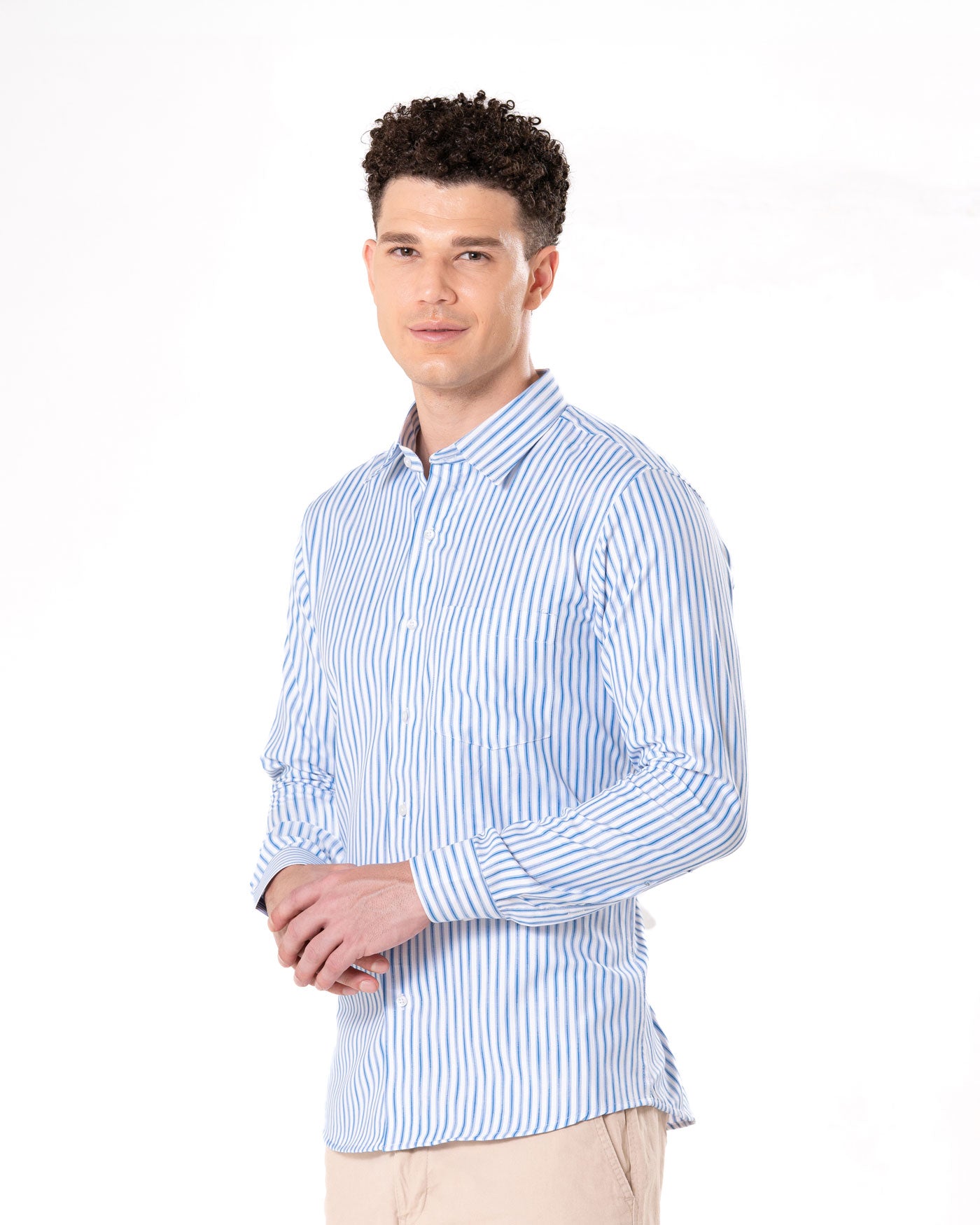 Brex Blue Premium Cotton Stripe Shirt - Bullane