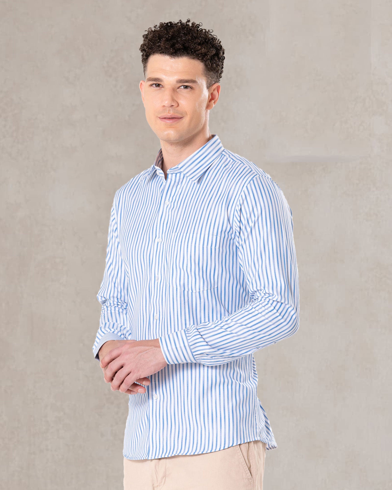 Brex Blue Premium Cotton Stripe Shirt