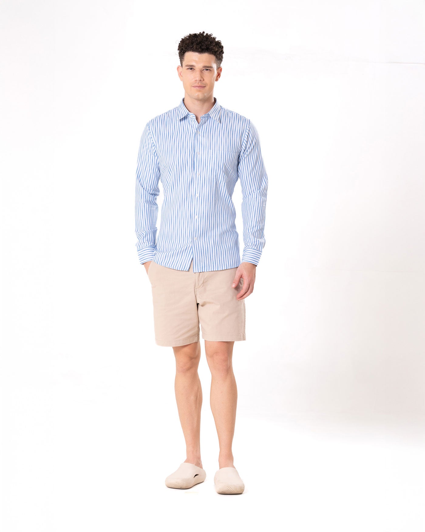 Brex Blue Premium Cotton Stripe Shirt - Bullane