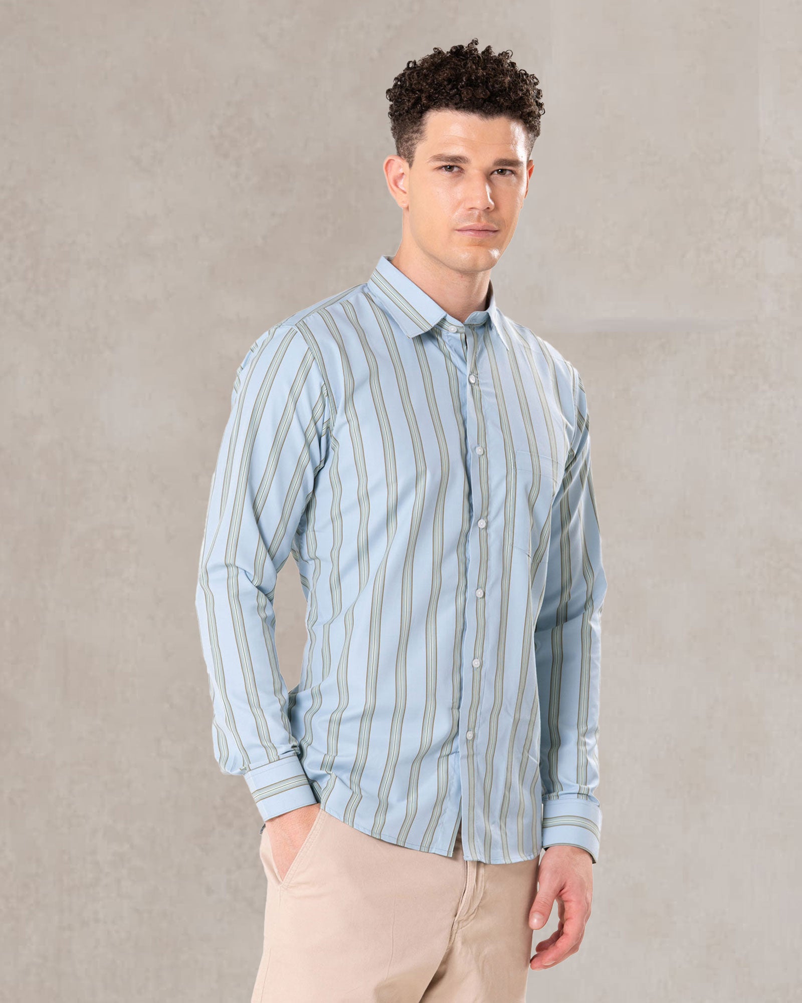 Brex Sky Blue Premium Cotton Stripe Shirt