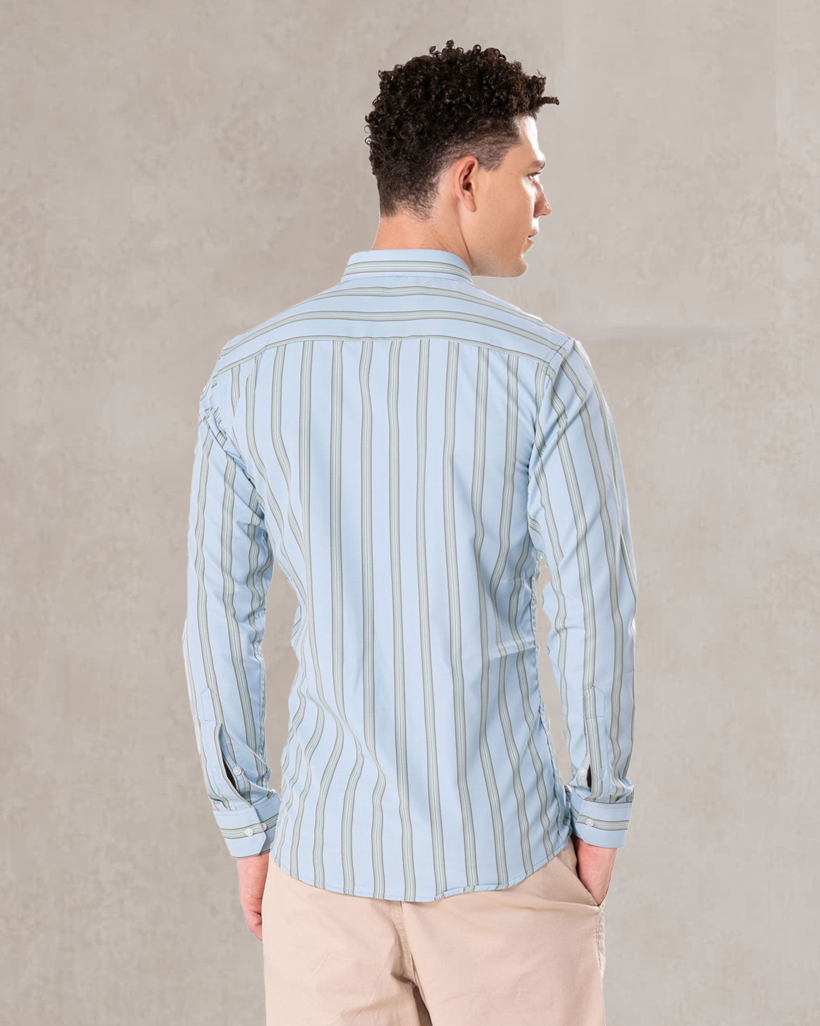 Brex Sky Blue Premium Cotton Stripe Shirt