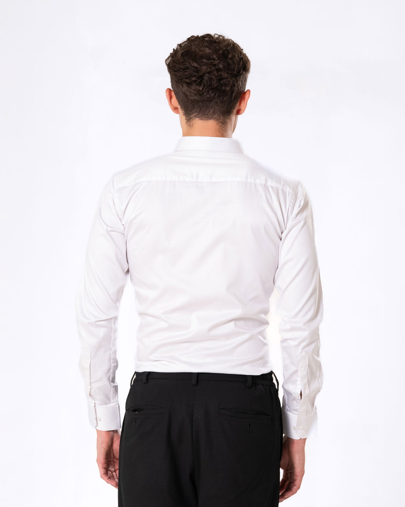 Benedict White Cotton Plain Shirt- Bullane