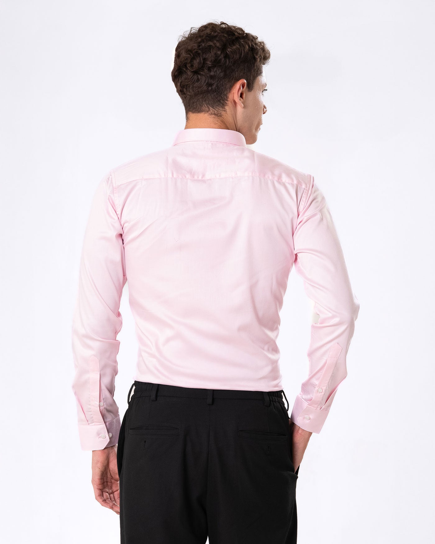 Benedict Pink Cotton Plain Shirt- Bullane