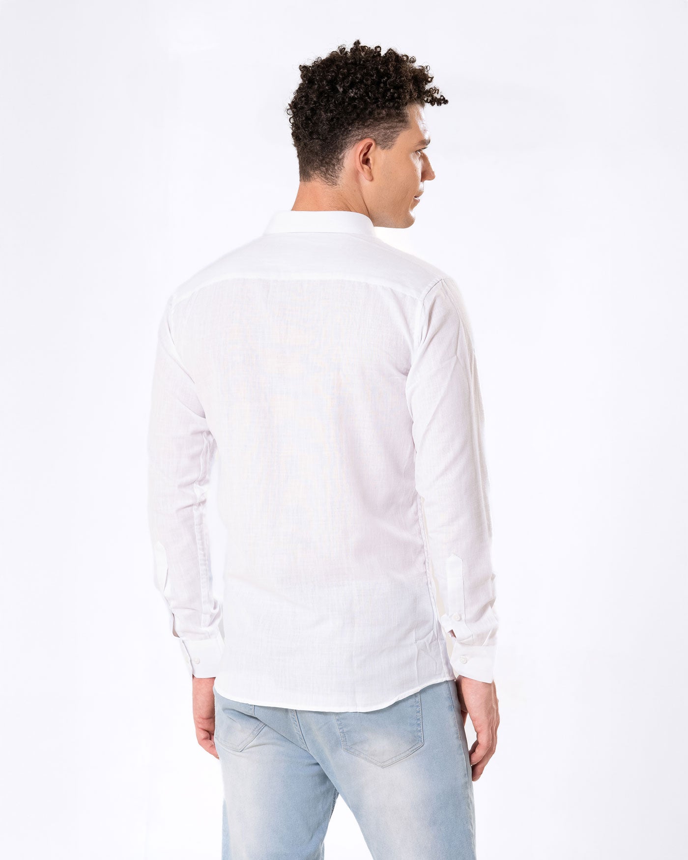 Neutonss White Linen Plain Shirt - Bullane