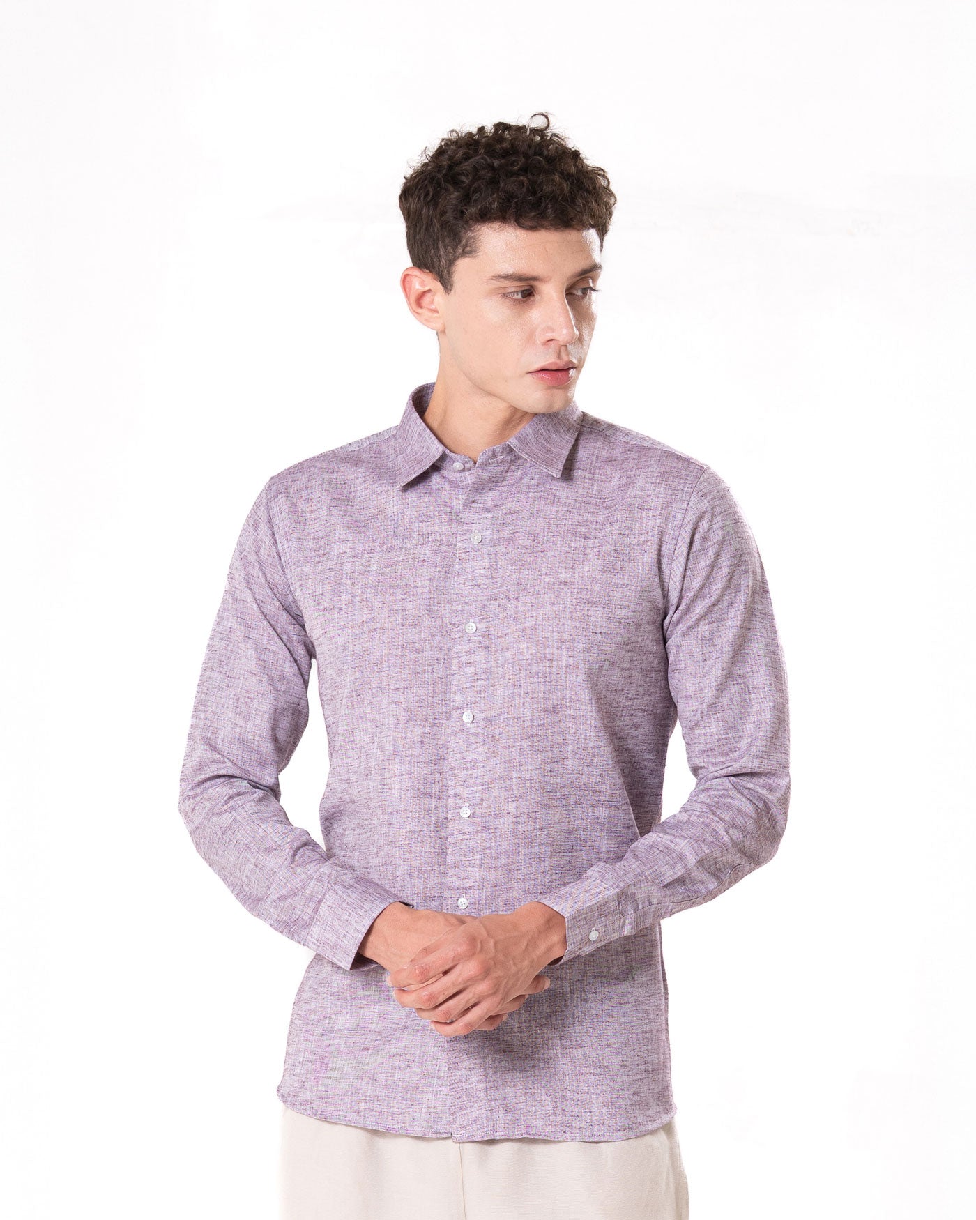 Neutonss Wine Linen Plain Shirt - Bullane