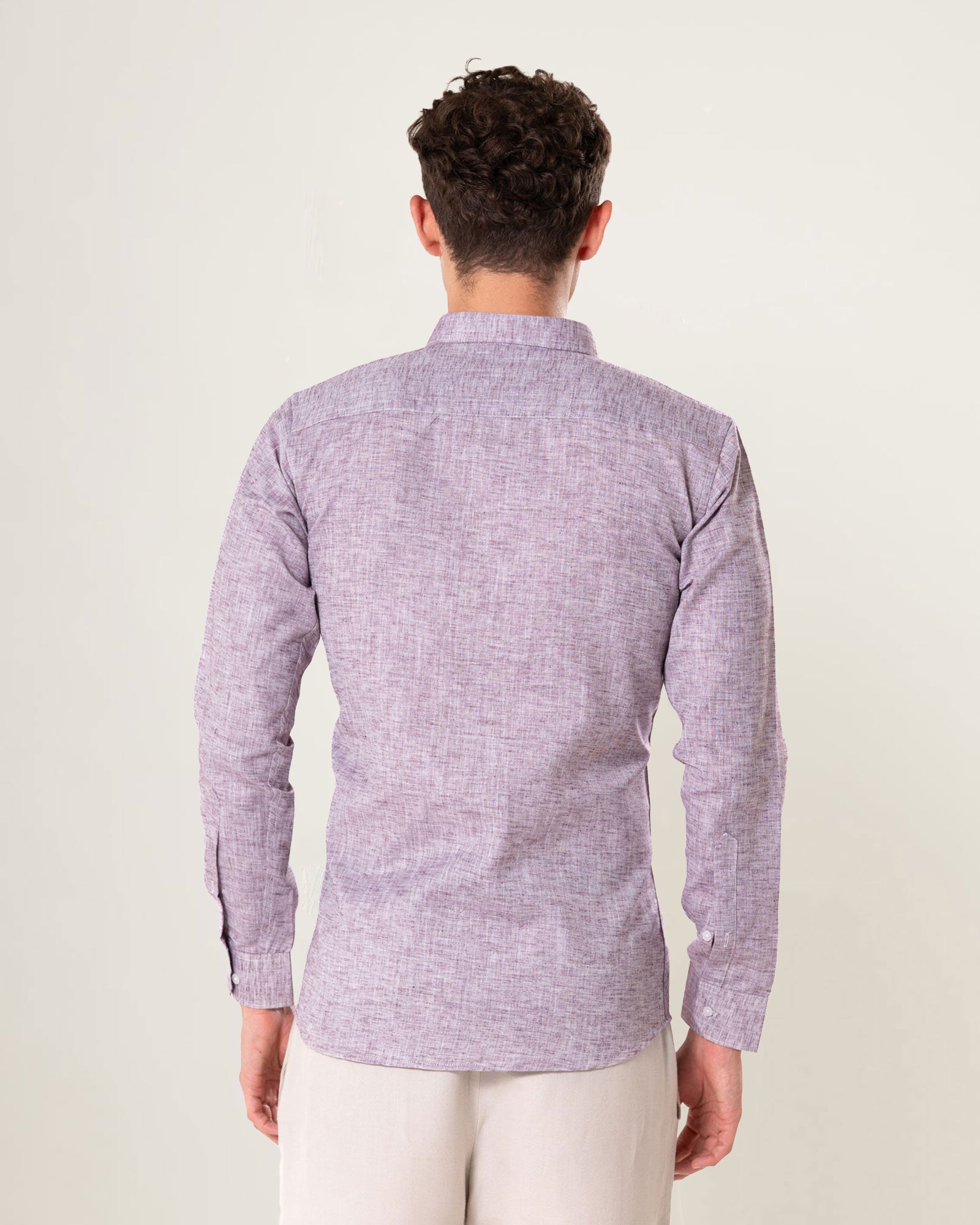 Neutonss Wine Linen Plain Shirt