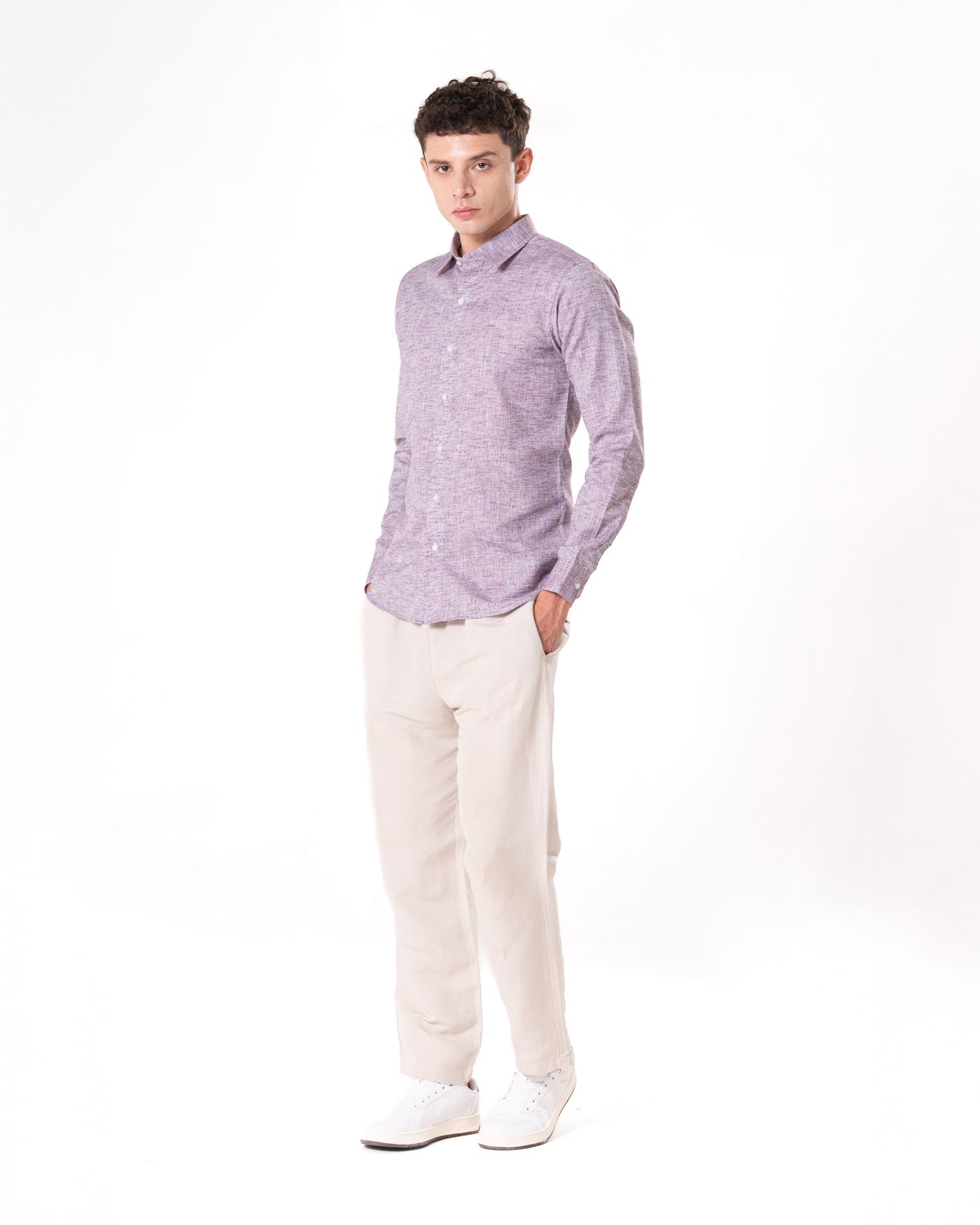 Neutonss Wine Linen Plain Shirt - Bullane