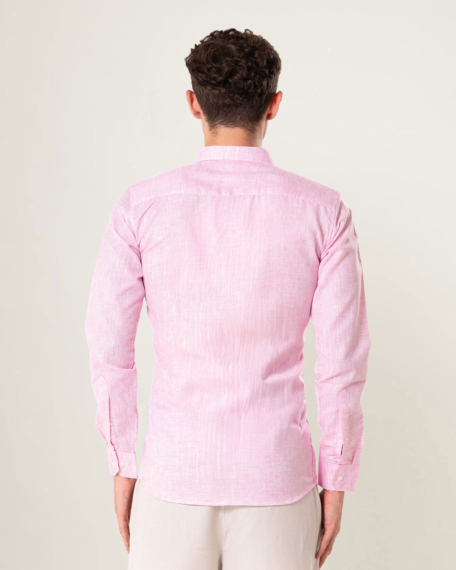 Neutonss Pink Linen Plain Shirt