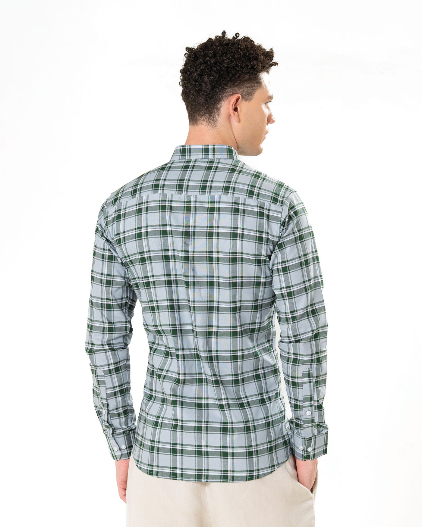 Murcia Green Cotton Checks Button Down Shirt - Bullane