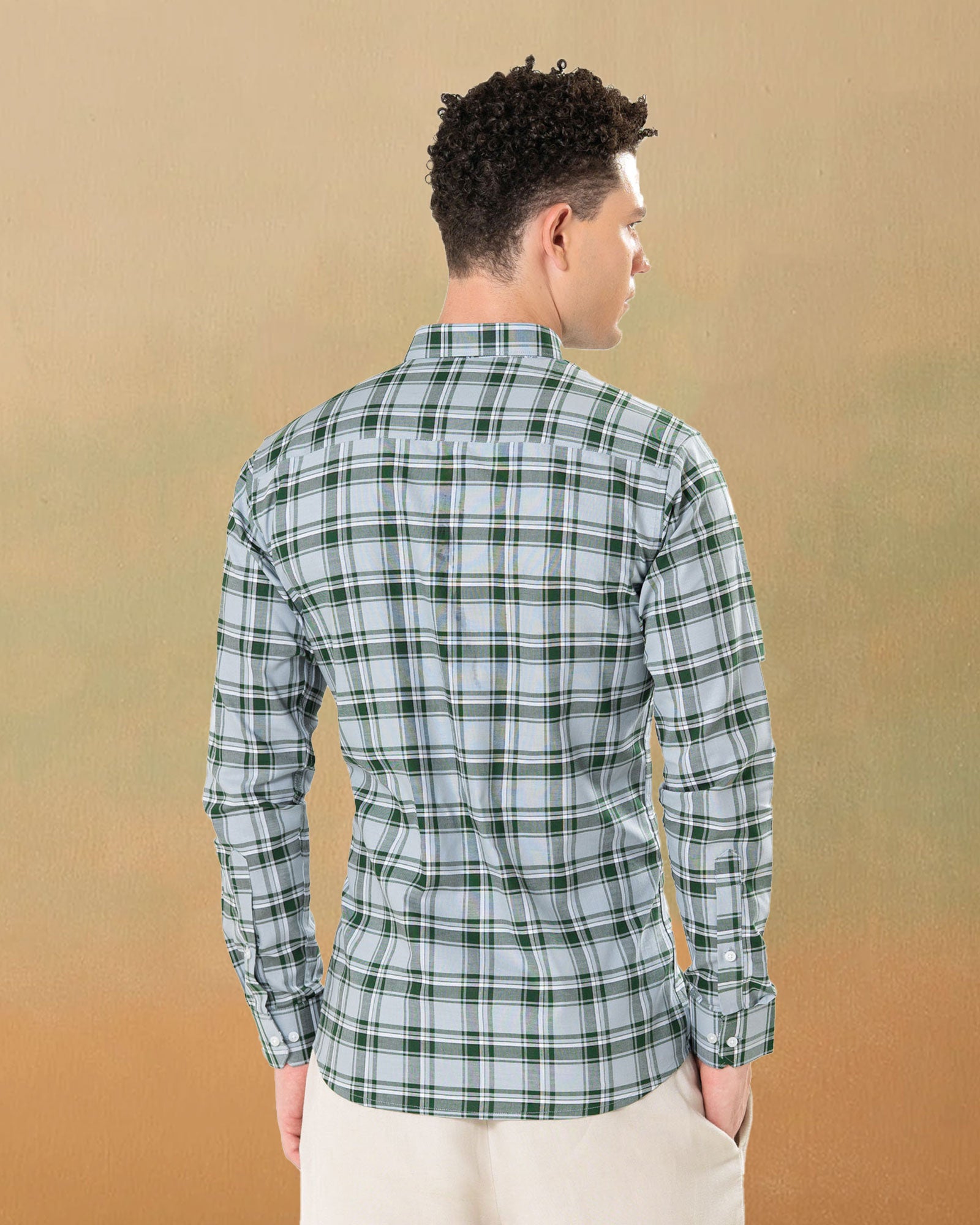Murcia Green Cotton Checks Button Down Shirt