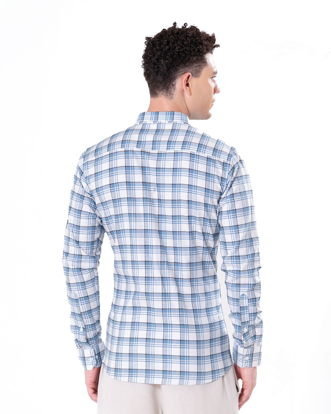 Murcia White Cotton Checks Button Down Shirt - Bullane