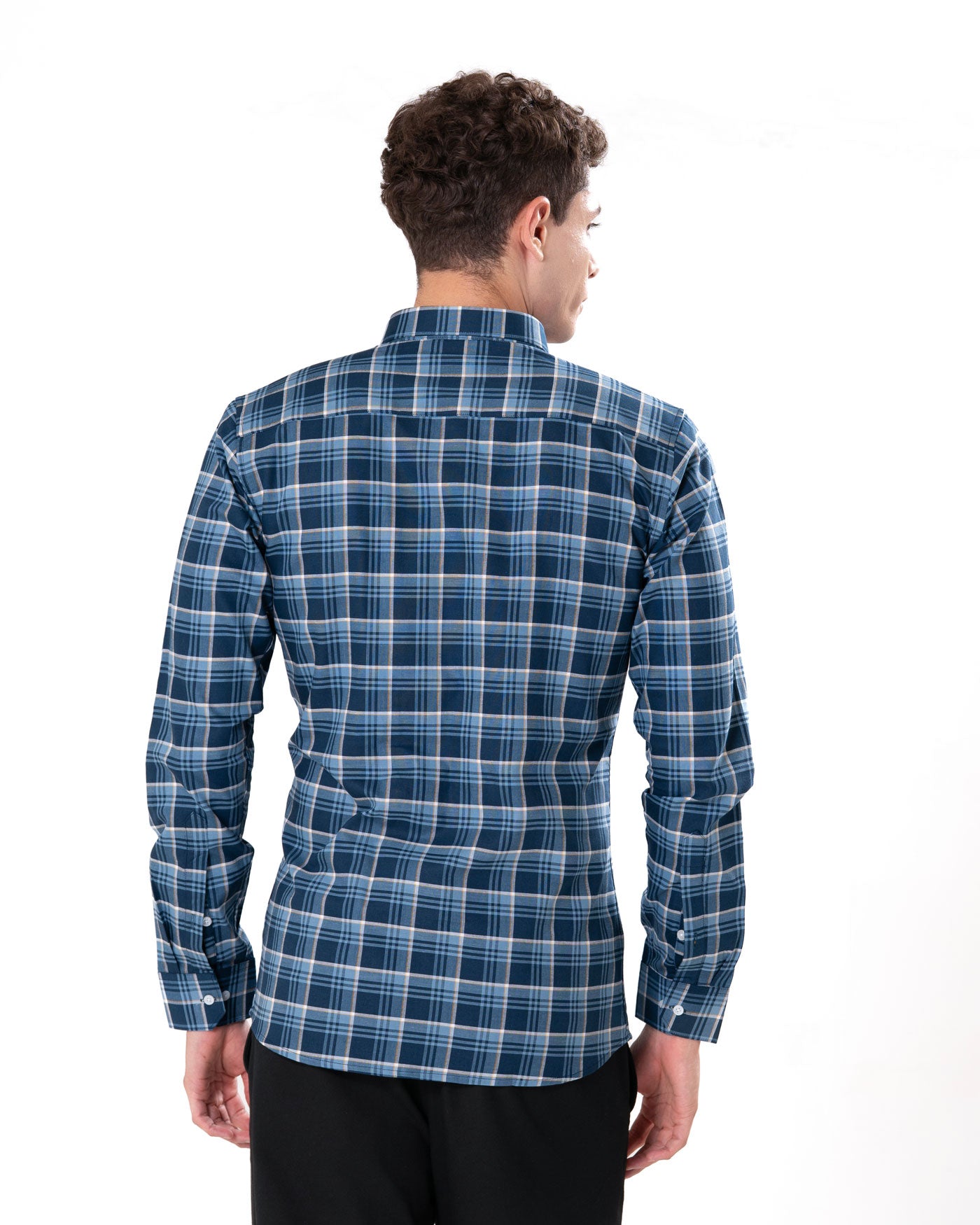 Murcia Blue Cotton Checks Button Down Shirt - Bullane