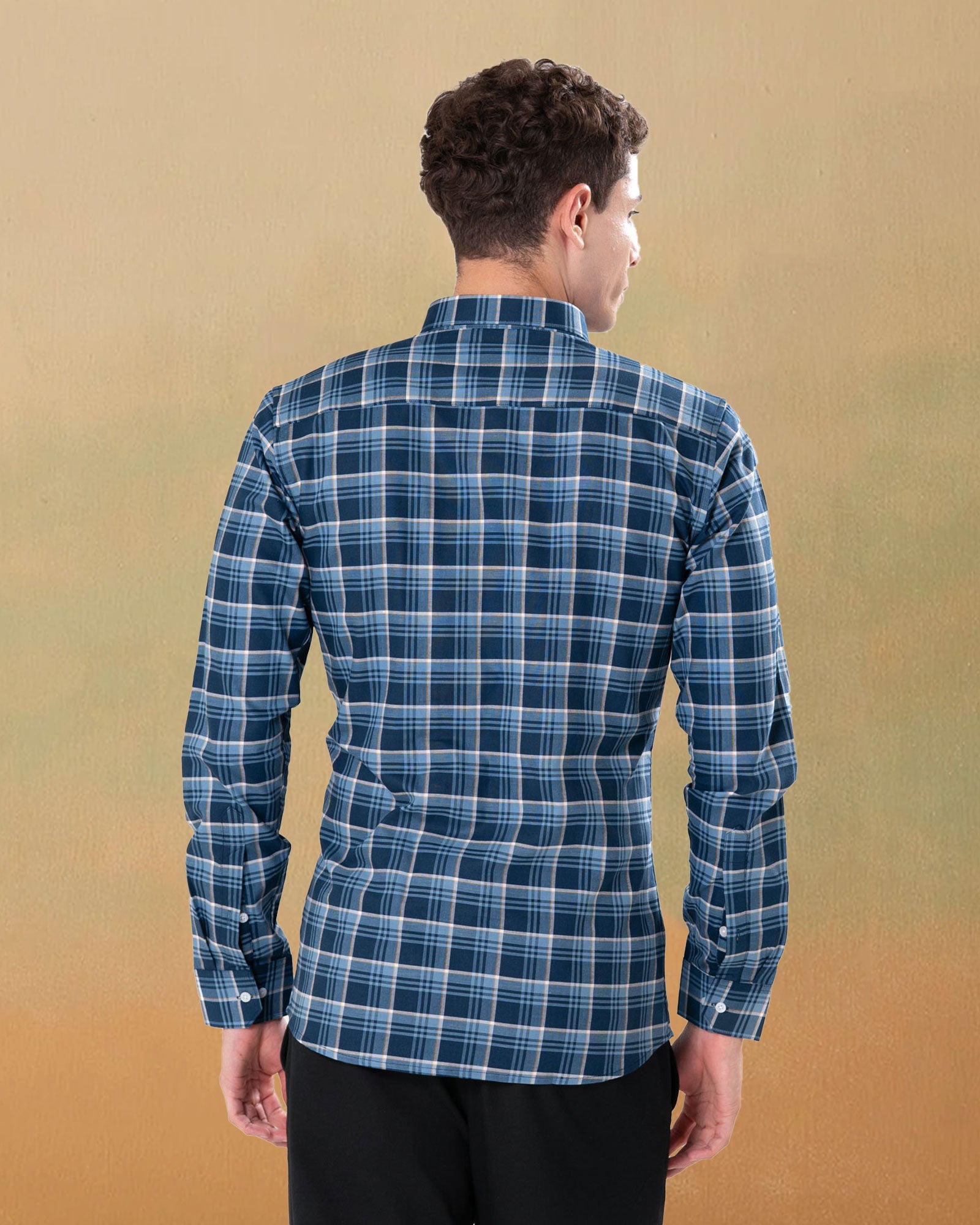 Murcia Blue Cotton Checks Button Down Shirt