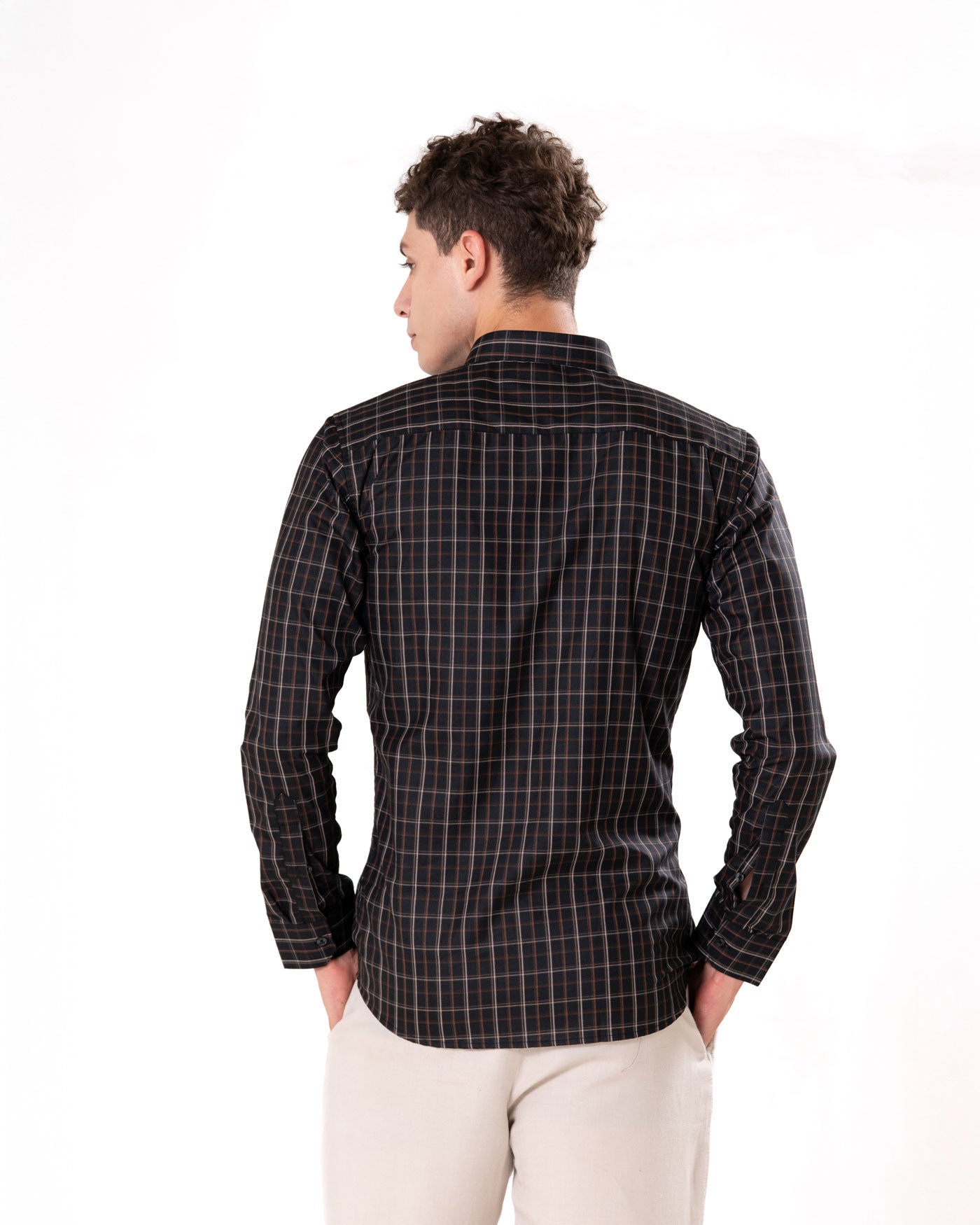 Senza Black Cotton Checks Shirt - Bullane