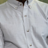 Poist Silver Linen Plain Button Down Shirt