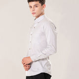 Poist Silver Linen Plain Button Down Shirt