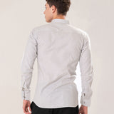 Poist Silver Linen Plain Button Down Shirt