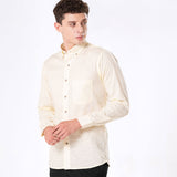 Poist Yellow Linen Plain Button Down Shirt- Bullane