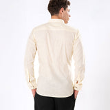 Poist Yellow Linen Plain Button Down Shirt- Bullane