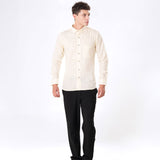 Poist Yellow Linen Plain Button Down Shirt- Bullane