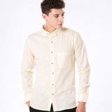 Poist Yellow Linen Plain Button Down Shirt- Bullane