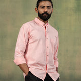 Poist Orange Linen Plain Button Down Shirt