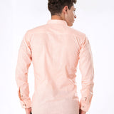 Poist Orange Linen Plain Button Down Shirt- Bullane