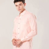 Poist Orange Linen Plain Button Down Shirt