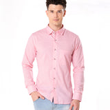 Poist Pink Linen Plain Button Down Shirt- Bullane