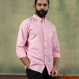 Poist Pink Linen Plain Button Down Shirt