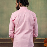 Poist Pink Linen Plain Button Down Shirt