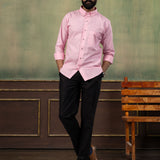 Poist Pink Linen Plain Button Down Shirt