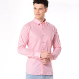 Poist Pink Linen Plain Button Down Shirt- Bullane