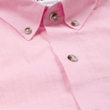 Poist Pink Linen Plain Button Down Shirt