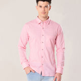 Poist Pink Linen Plain Button Down Shirt