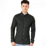 Poist Green Linen Plain Button Down Shirt- Bullane