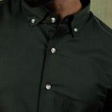 Poist Green Linen Plain Button Down Shirt