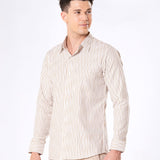 Brex Brown Premium Cotton Stripe Shirt - Bullane
