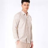 Brex Brown Premium Cotton Stripe Shirt - Bullane