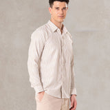 Brex Brown Premium Cotton Stripe Shirt