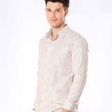 Brex Brown Premium Cotton Stripe Shirt - Bullane