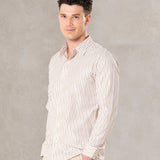 Brex Brown Premium Cotton Stripe Shirt