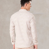 Brex Brown Premium Cotton Stripe Shirt
