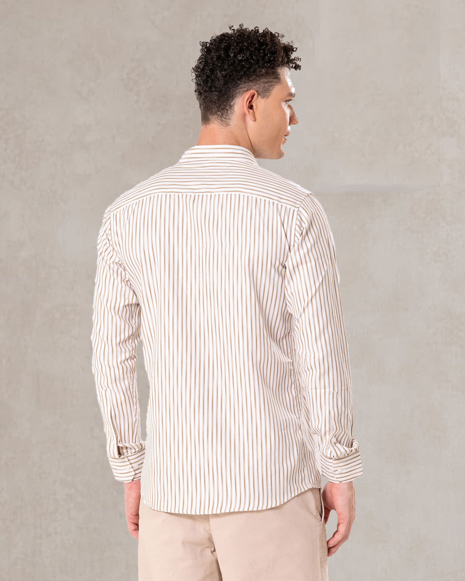 Brex Brown Premium Cotton Stripe Shirt