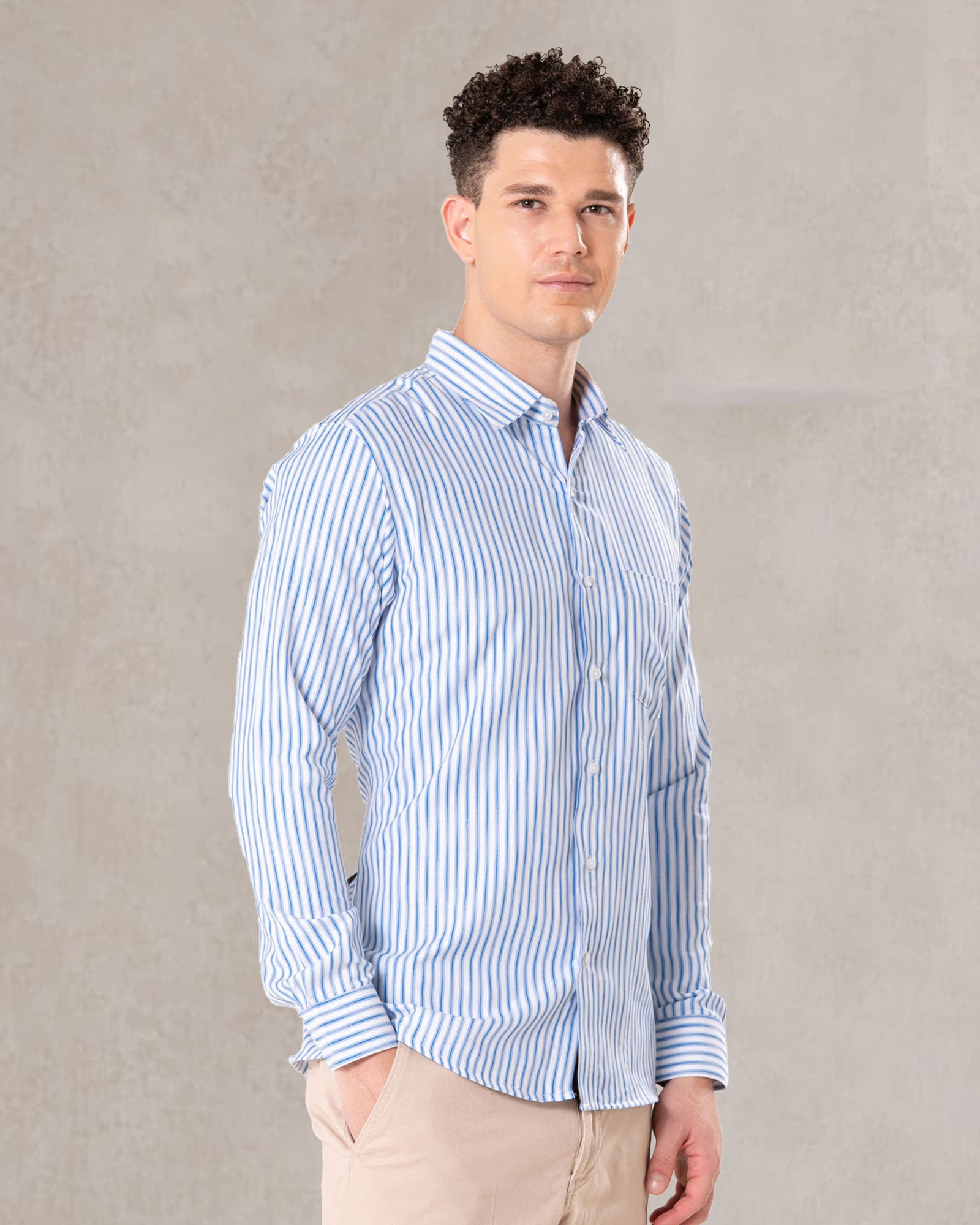 Brex Blue Premium Cotton Stripe Shirt