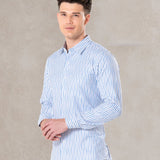 Brex Blue Premium Cotton Stripe Shirt