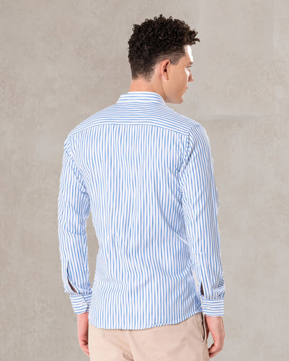 Brex Blue Premium Cotton Stripe Shirt